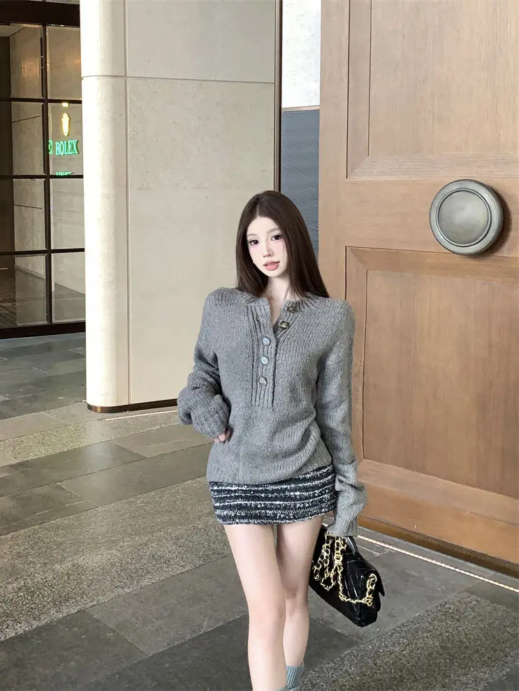 Sweaters Jumpers Pullovers Woman Zip Cotton Fairycore Style Boxy Street Urban Y2K Fashion Ethereal Magical Fantasy Winter Youth