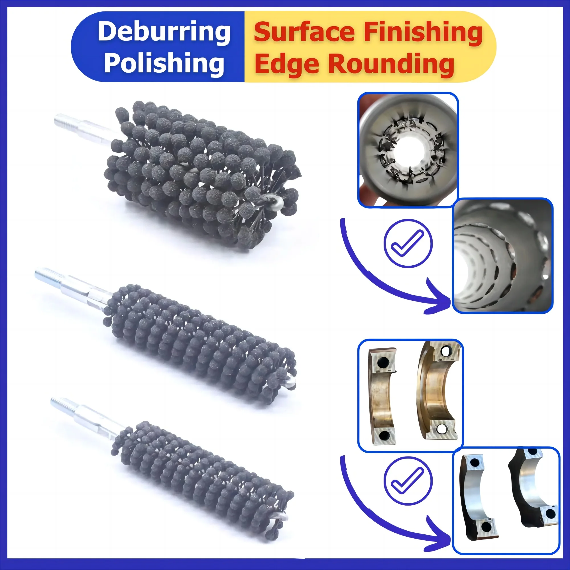 1/2Inch (12.7MM) M6 Cylinder Bore Hone Brush Power Drill CNC Automated Finishing Deburring Grinding Crosshatch Silicon Carbide