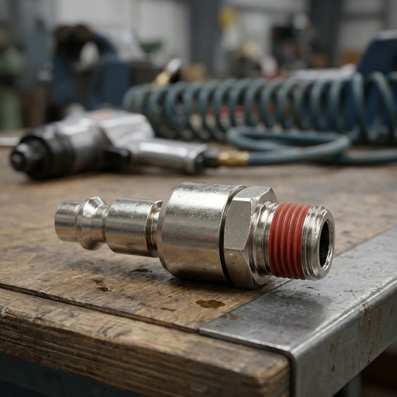 Pneumatic Rotary Union Air Connector with Precise 1/4 NPT US Standard Threading Nickel Plated Iron Material for Long Term Use