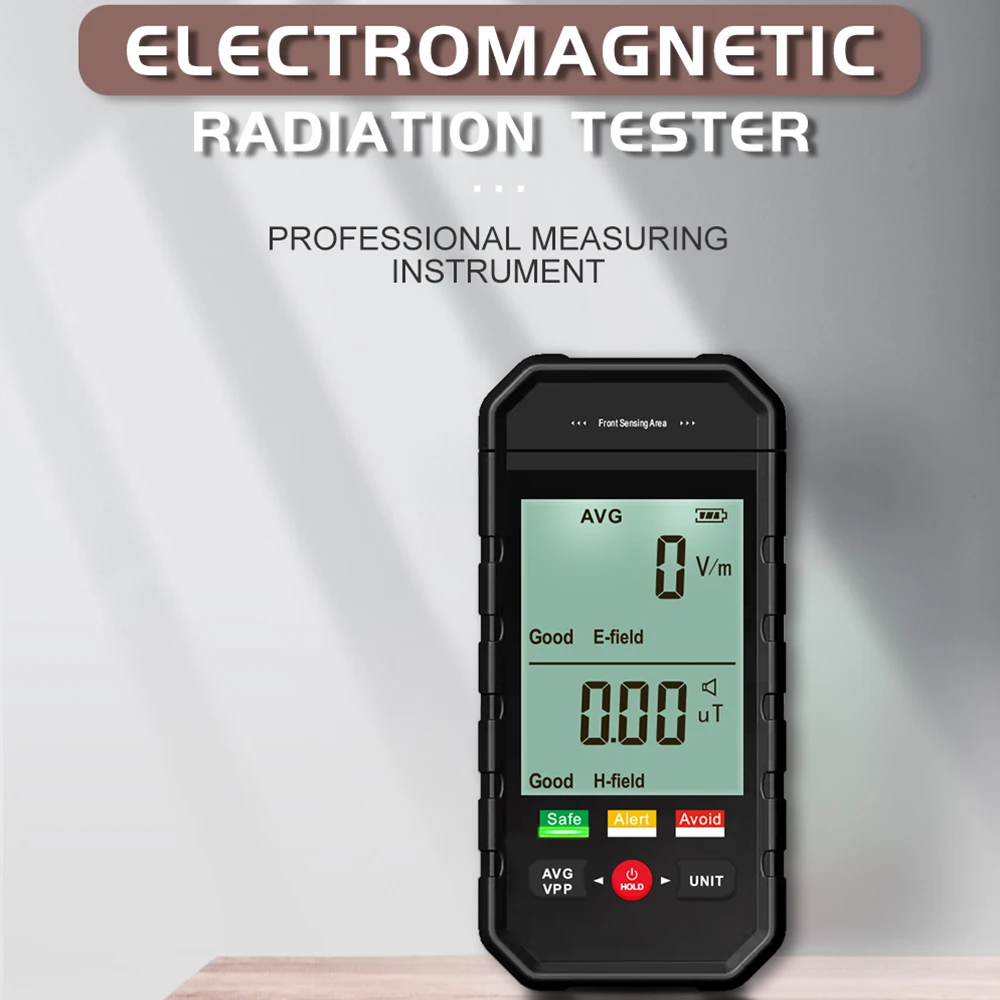 

ET925 Big Screen Electromagnetic Radiation Detector Level Assessment Sound Light Alarm Electric Magnetic Field EMF Dosimeter