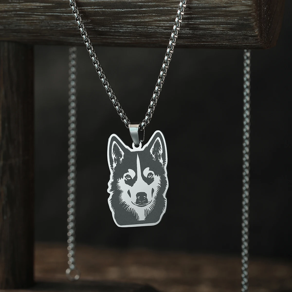 CHENGXUN Husky Necklace Women Men Jewelry Stainless Steel Animal Pendant Gift Party Jewelry Accessories Gift