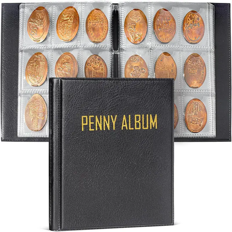 Penny Coin Collection Book Pressed Penny Book Hold 108 Coin Storage Holder For Display Souvenir Collecting Money Organizer
