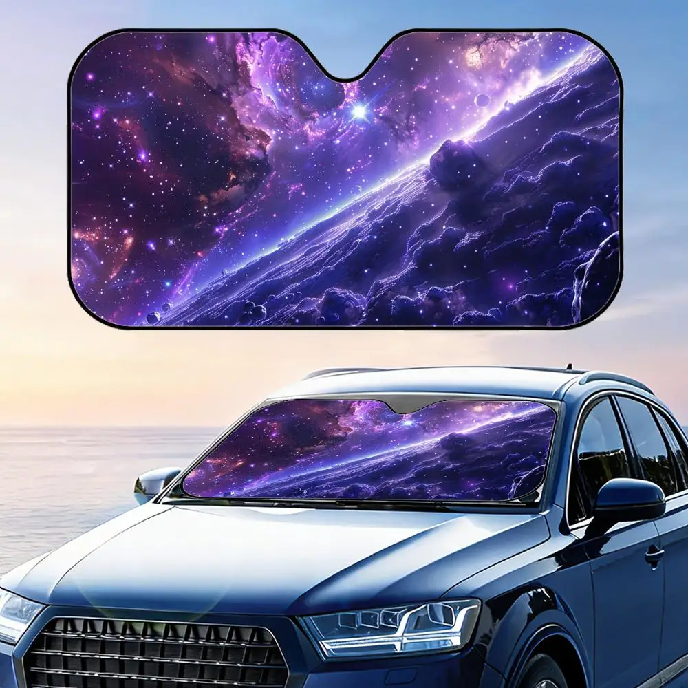 Space Galaxy Nebula Stars Sun Visor Visor Reusable Aluminum Foil UV Protector Suction Cups Heat Three-layer Insulation