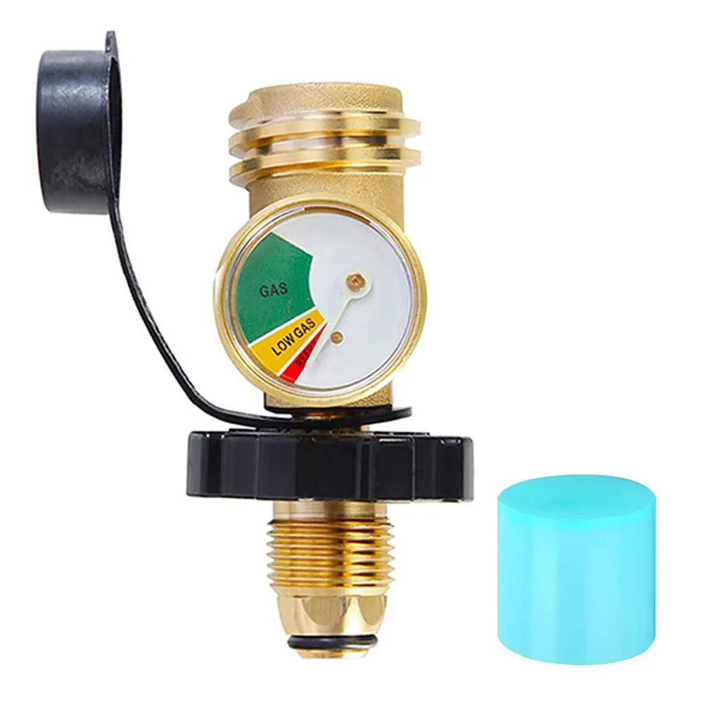 Propane Tank Adapter Pressure Gauge Professional Stove Converter Propane Adapter Fitting Quick Connect Gas Tank Converter