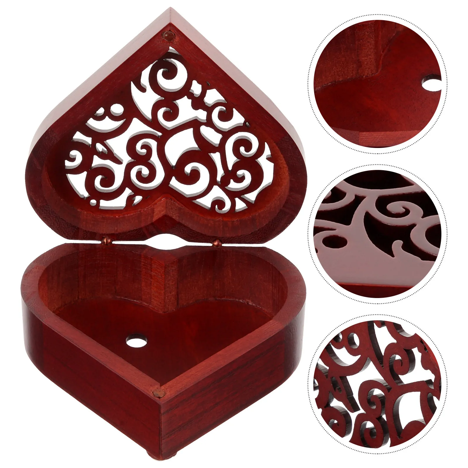 صندوق تشغيل الموسيقى الخشبي على شكل قلب تصميم مجوف لتقوم بها بنفسك الحرفية لعيد الميلاد عيد الميلاد حفل زفاف هدية ديكور الجدول زخرفة #6