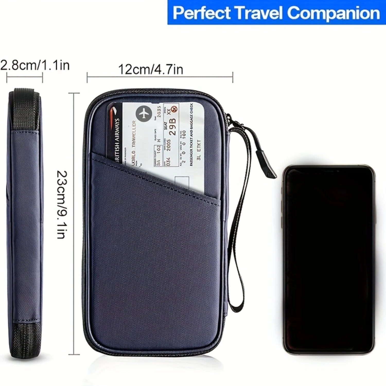 1pc Multi Functional Passport Card Bag, Document  Bag, Travel Accessories