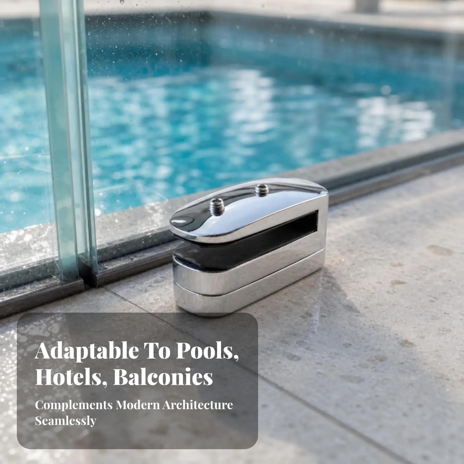Stainless Steel Glass Clamp | Polished Chrome Finish, Glass Clamp with Rubber Liner, for Balconies
