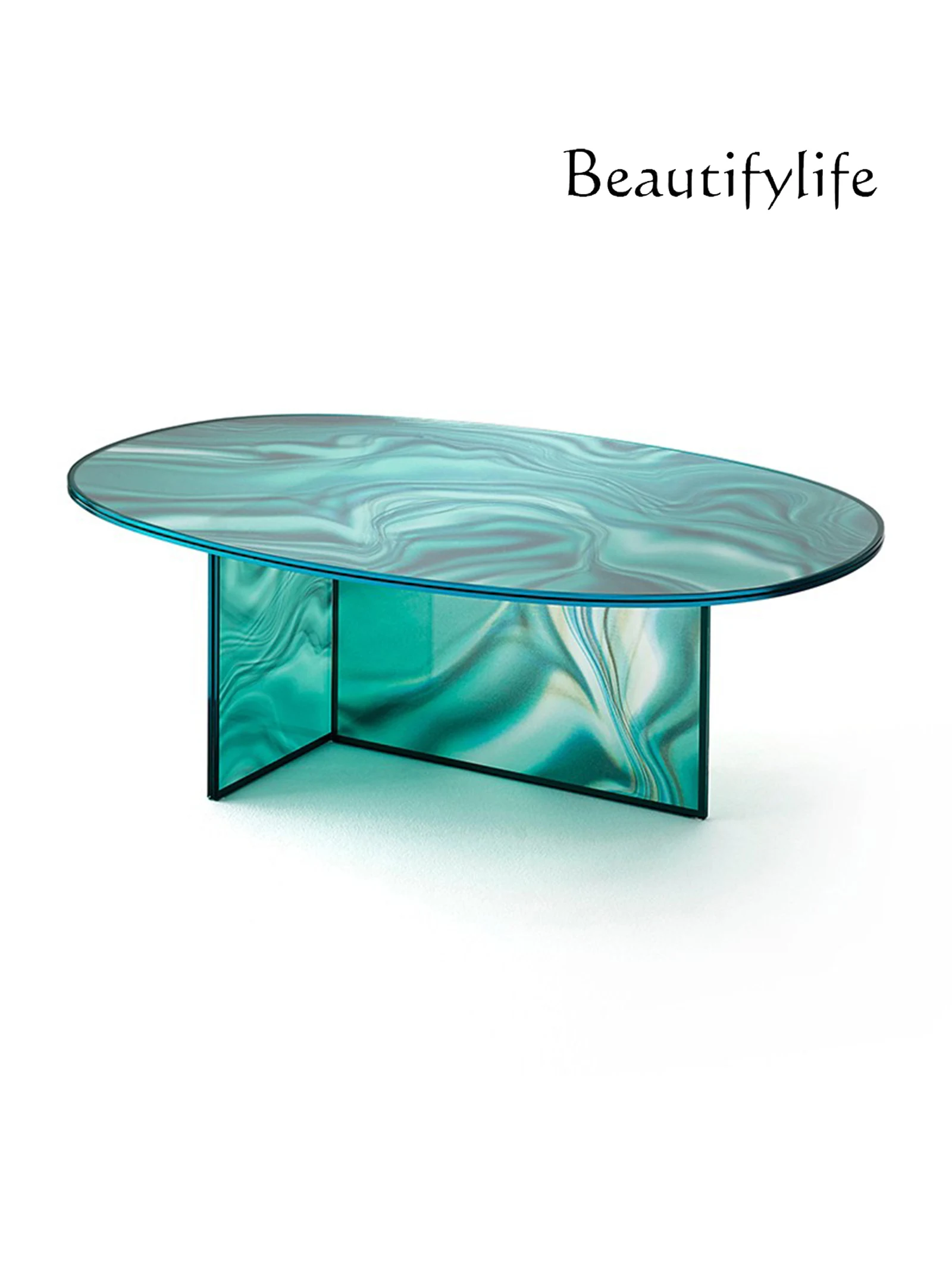 Italian Light Luxury Tempered Glass Tea Table Modern Villa Simple Combination Design round Coffee Table