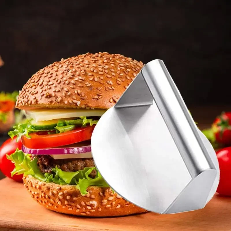 1pc Stainless Steel Hamburg Meat Press Professional Square Press Non-Stick Patty Press Easy Clean for Meats Kitchen Accessories