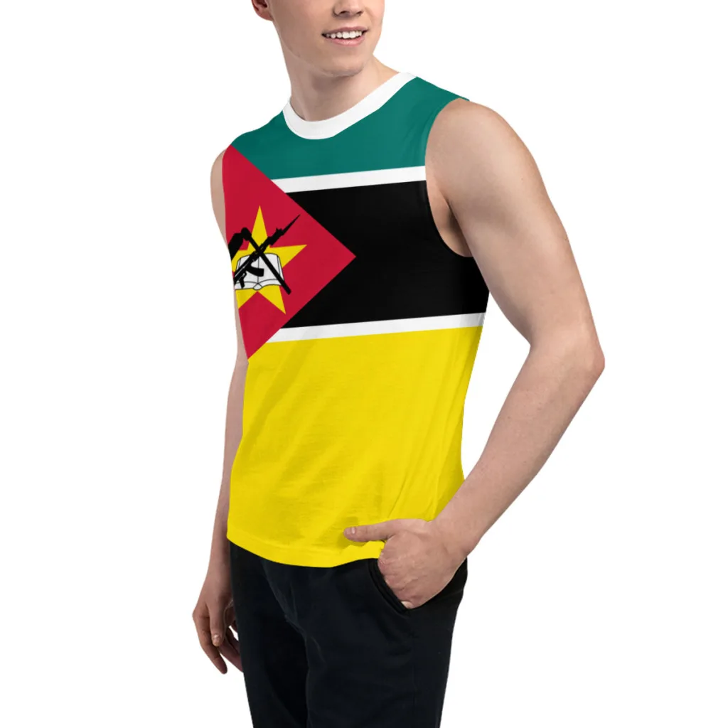 Sleeveless T-shirt Mozambique Flag 3D Men's Boys Tshirt Gyms Tank Tops Fitness Joggers Basketball Training Vest