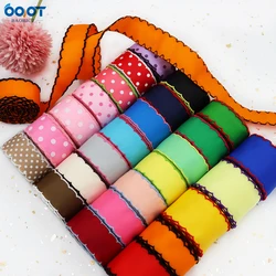 Solid Dot Ribbed Ribbon With Hook Edge Ribbonn 23727-1 25MM 5Yards Wreath Bow DIY Sewing Floral Bouquets Accessories Decorations