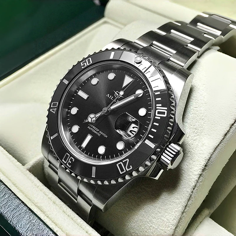 

2025 Ailang new men's fashion trend automatic mechanical watch business leisure waterproof multi-functional watch