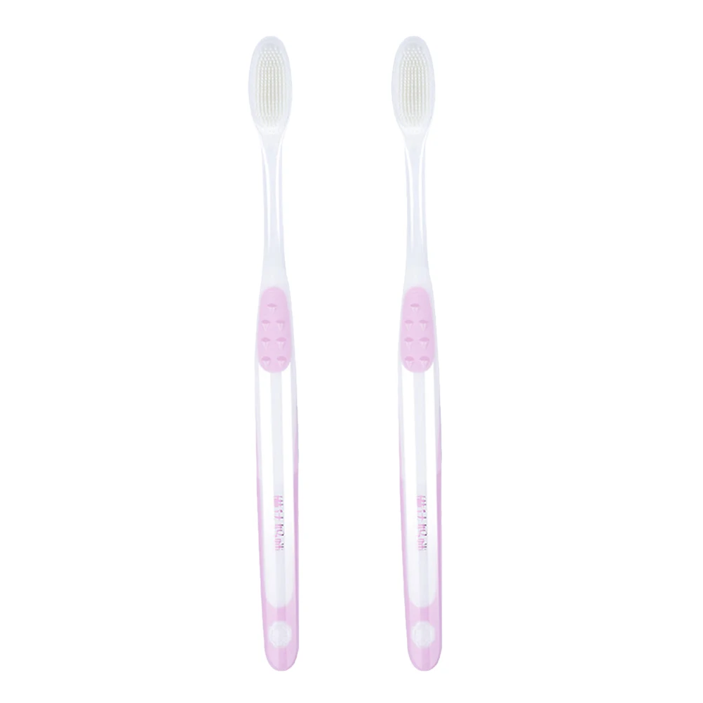 

2pcs Pregnant Women Toothbrush Pink Soft Bristles Oral Care Cleaning Teeth Gentle Portable Practical Use Experience