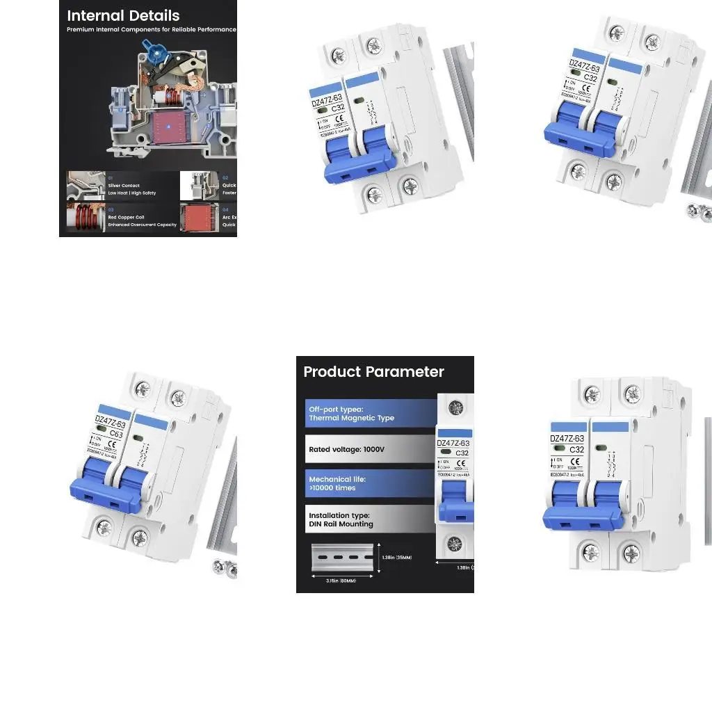 DIN Mounted 2P 1000V Direct Current Breaker for Marine Solar Battery and Industrial Electrical Installations D2RD