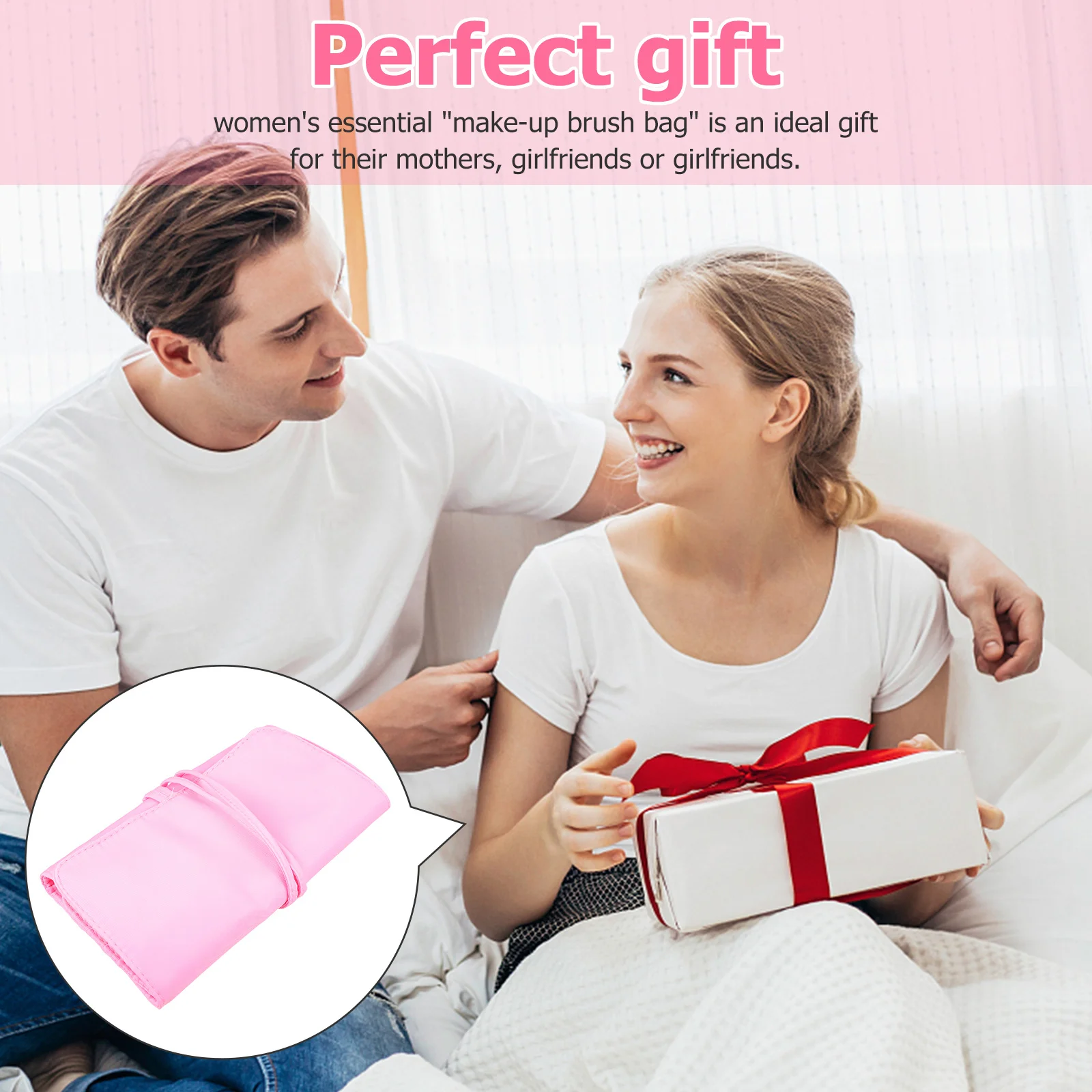 トラベルメイクブラシローリングポーチ 広々とした軽量で、必須のブラシを収納可能 女性や女の子向けの便利なキャリーケース