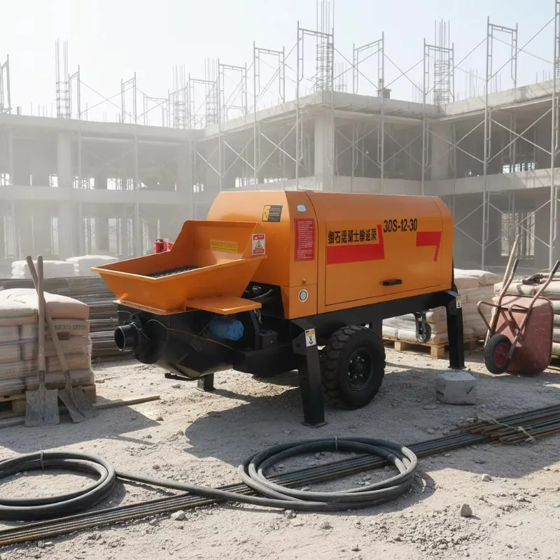 New Diesel Powered Concrete Pump with Engine/Motor High Efficiency 40m/h Productivity 200m Vertical Reach 1 Year Warranty