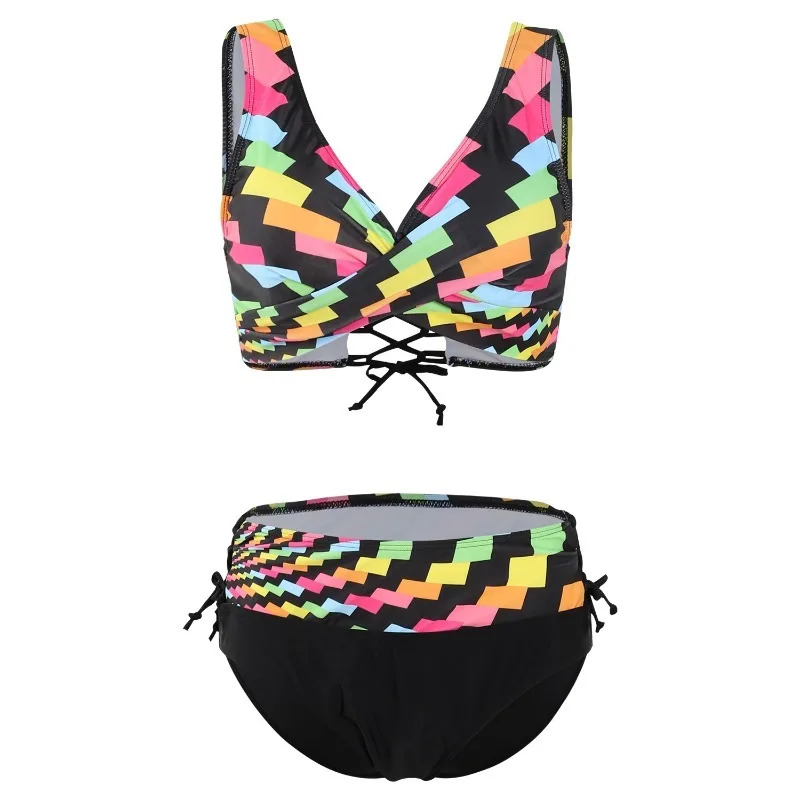 New sexy European and American style bikini women, split swimsuit, high waist and thin beach vacation swimsuit