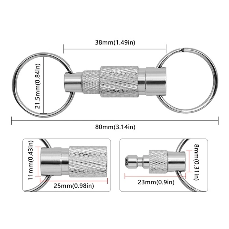 Pull-Apart Key Rings Double Detachable Keyrings Quick Release Keychains Removable Dropship