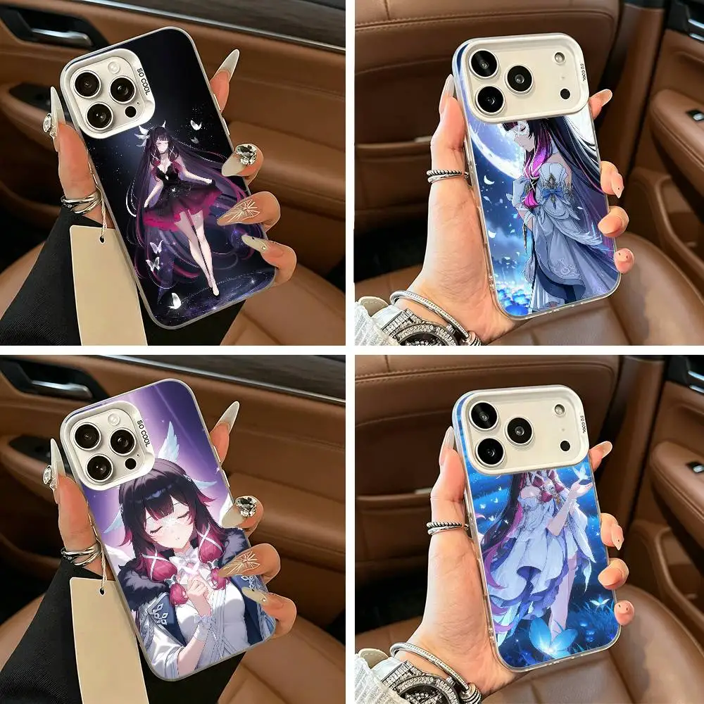 

G-Genshin l-Impact Girl C-columbina-gic Phone Case For IPhone 17 Air 16 15 14 13 12 11 Pro Max White silver Hard Cover