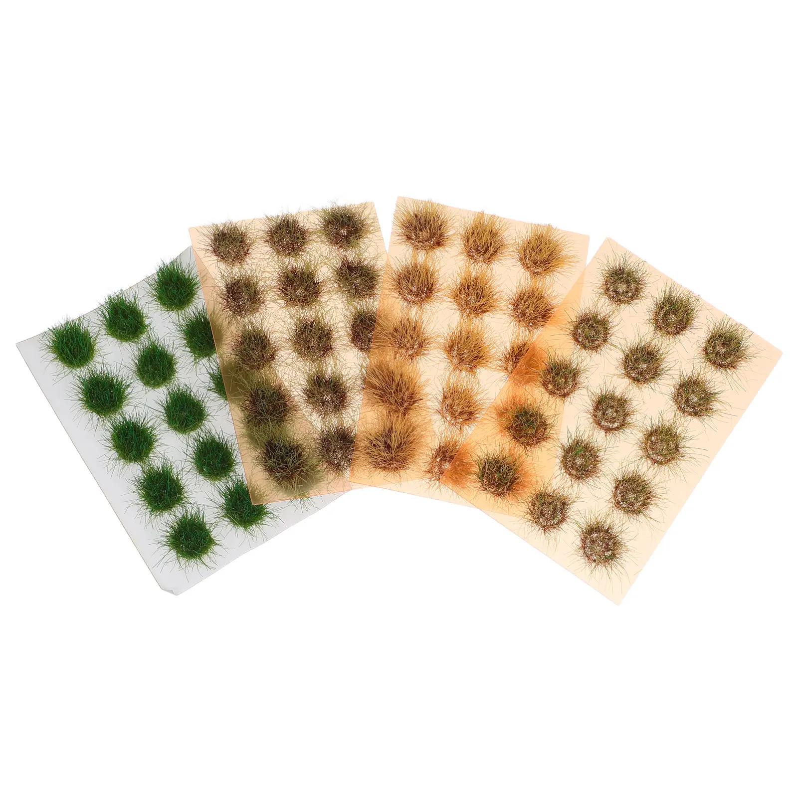 

4Pcs Miniature Static Grass Tuft Clusters Artificial Greenery for Railway Landscape Dioramas DIY Terrain Sand Table Decorations