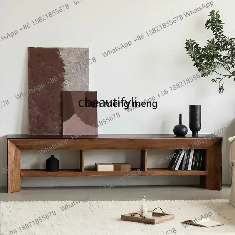new American retro wabi style color matching solid wood TV cabinet old pine floor decorative cabinetSS 8617 ss 8617