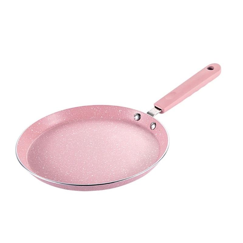 Flat Bottom Pan Pink Non-Stick Pot for Gas Stoves and Cooker Use Mini Omelettes Fried Eggs Pancake Baking Pans Multifunctional