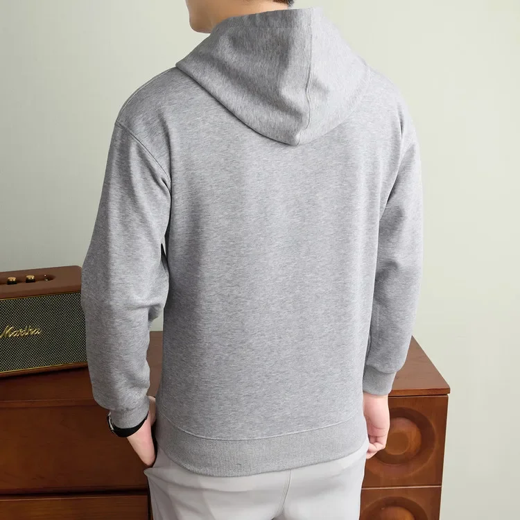Herren-Kapuzenjacke mit Reißverschluss – Premium-Baumwollmischung, Weich & Langlebig, Unisex Übergrößen-Hoodie für Outdoor und Wandern – Detail 5