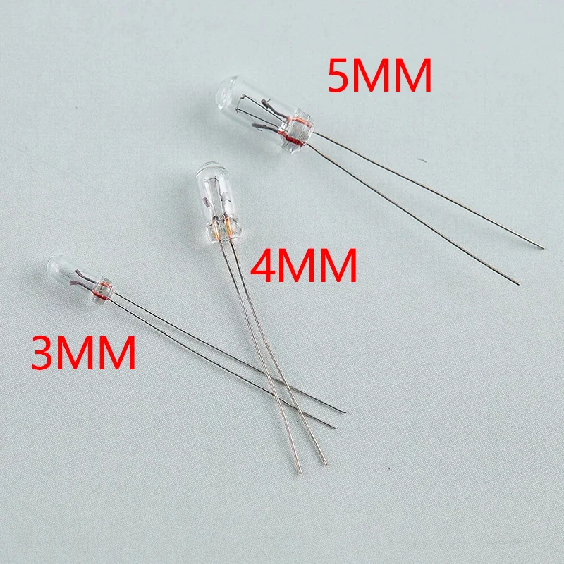 25 sztuk miniaturowych żarówek 0,08 A 3 mm 4 mm 5 mm 12 V Mini żarówka Edisona z żarnikiem żarowym Ryż