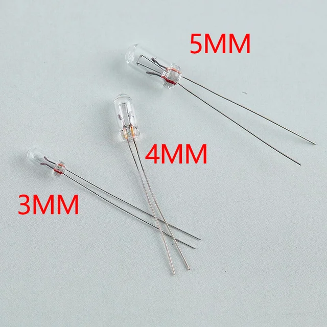 25 sztuk miniaturowych żarówek 0,08 A 3 mm 4 mm 5 mm 12 V Mini żarówka Edisona z żarnikiem żarowym Ryż