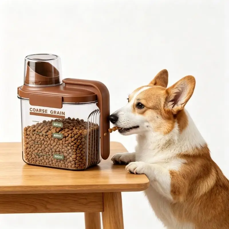 Tiny Viewable Kitchen Canister For Oats Dog Biscuits Easy To Carry X3UC