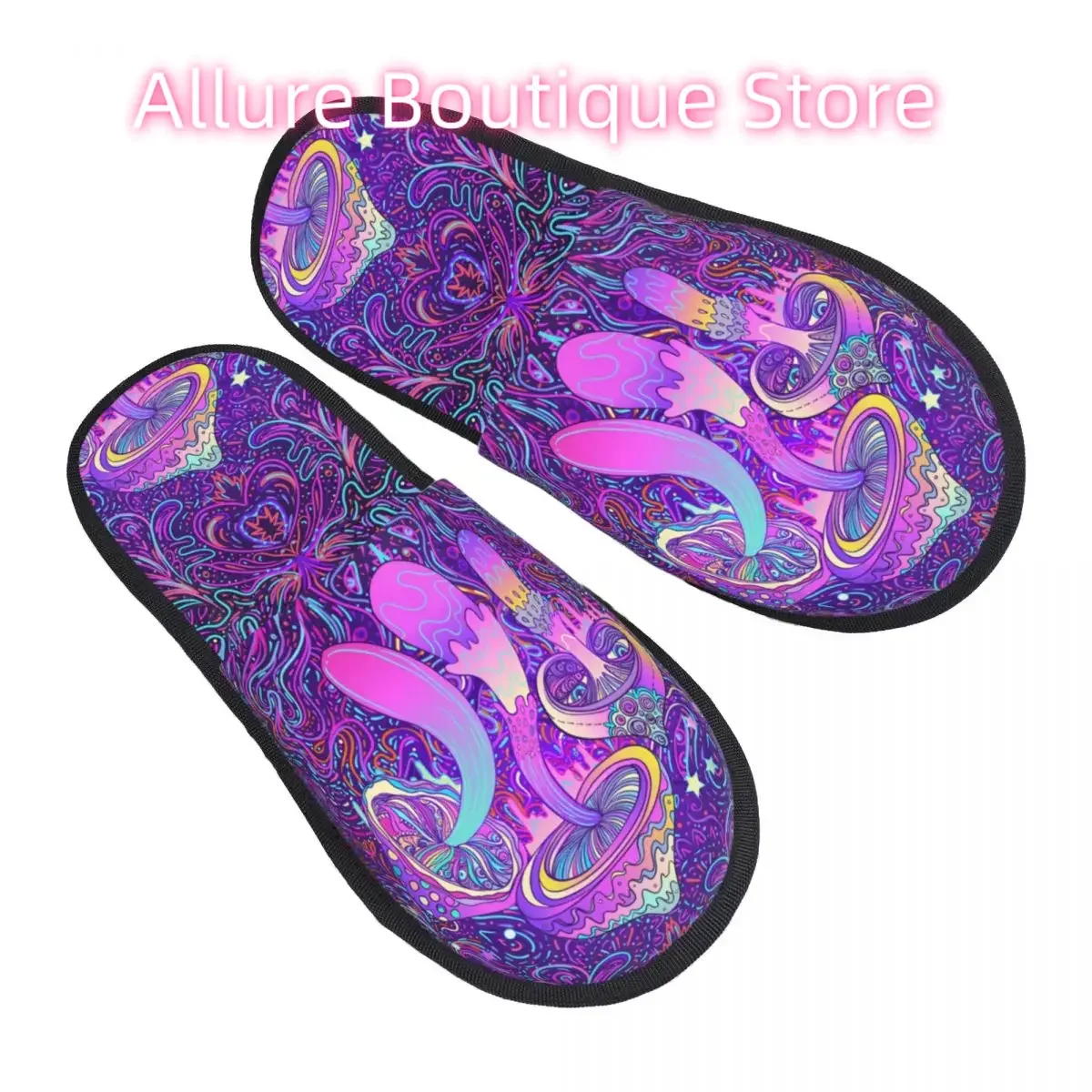 

Домашние тапочки с психоделическими волшебными грибами, уютные теплые пушистые тапочки из пены с эффектом памяти, женская домашняя уличная обувь с индивидуальным принтом