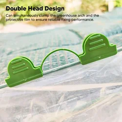 100PCS Greenhouse Arch Frame Double Head Plastic Clip Heating Press Film Clip Clamp Garden Support Frames