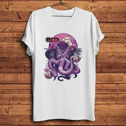 Funny Kraken Octopus Attack Takoyaki Squid Amusing Tshirt Men Casual Short Sleeve T Shirt Unisex Streetwear Tee Breathable Print