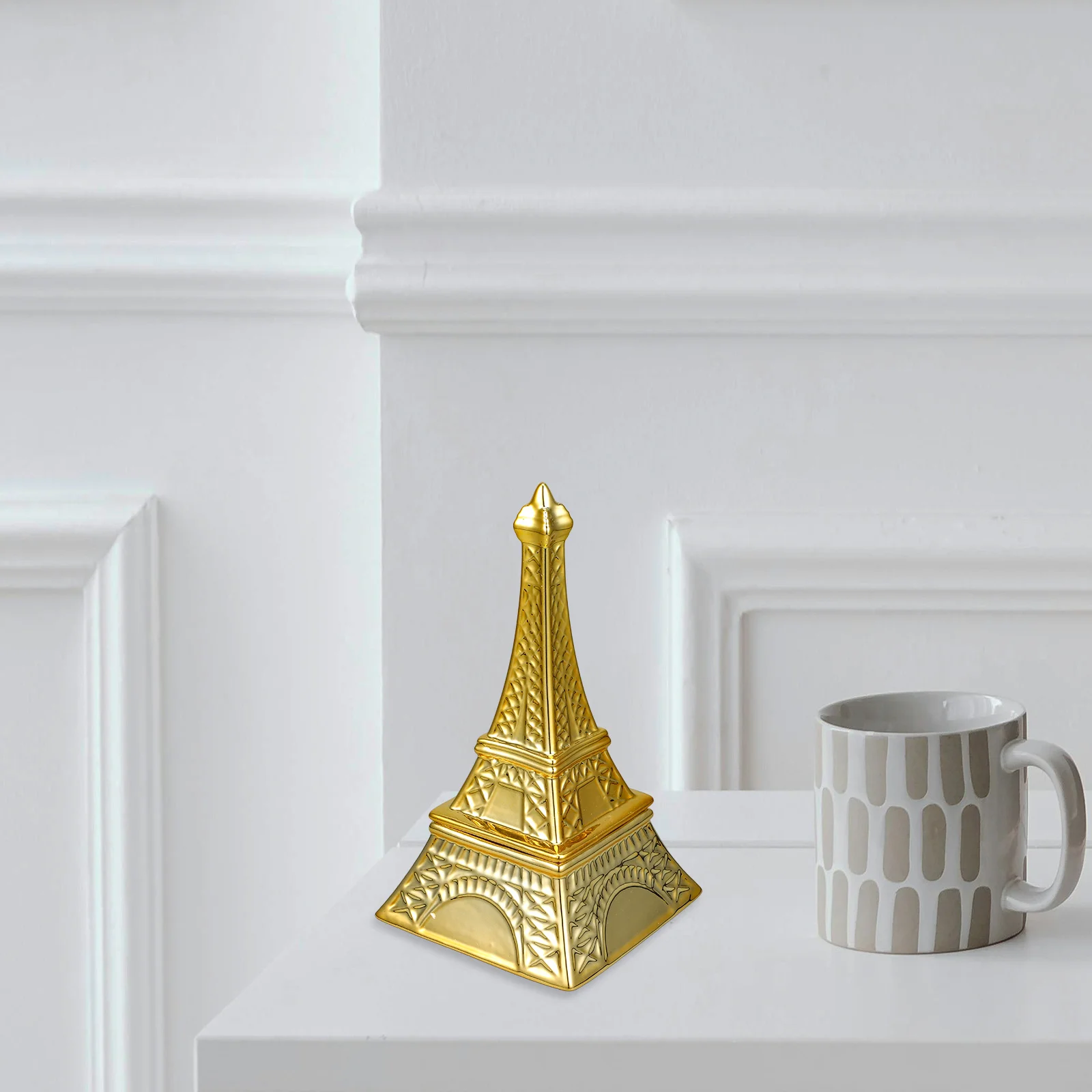 

Retro Jewelry Storage Box Pyramid Shaped Ceramic Craft Trinket Container Desktop Decoration Gift Wedding Anniversary Present