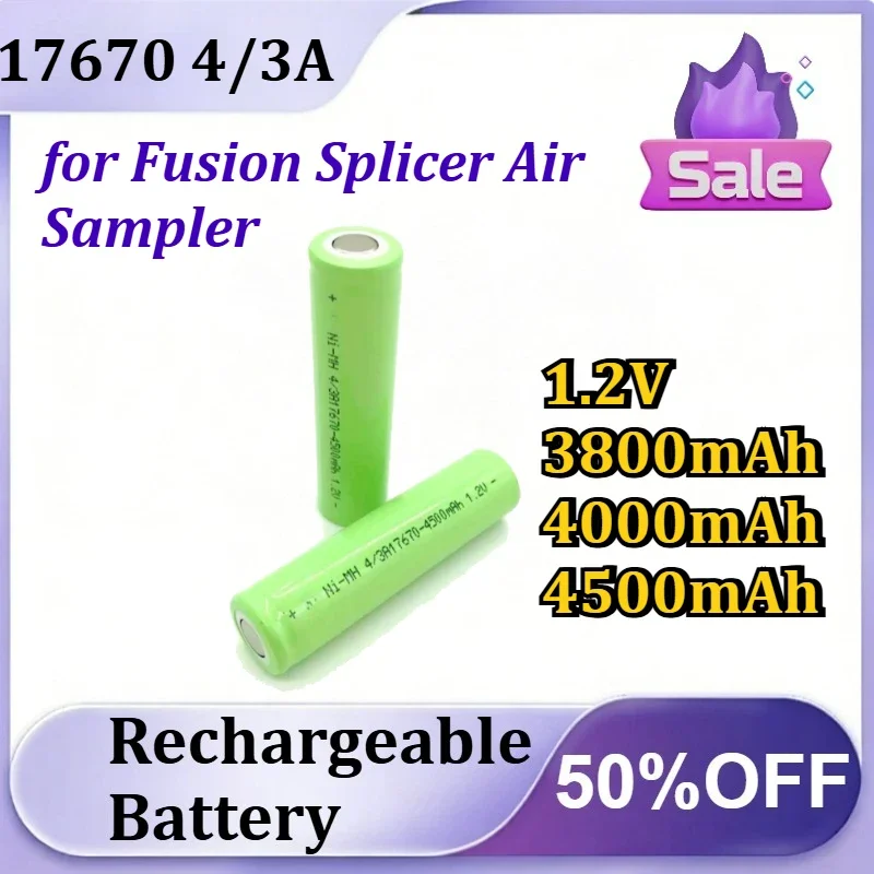 [NEW]  17670 4/3A 1.2V 4500mAh Ni-MH for Fusion Splicer Air Sampler High Capacity Replaceable Cylindrical Cell Battery