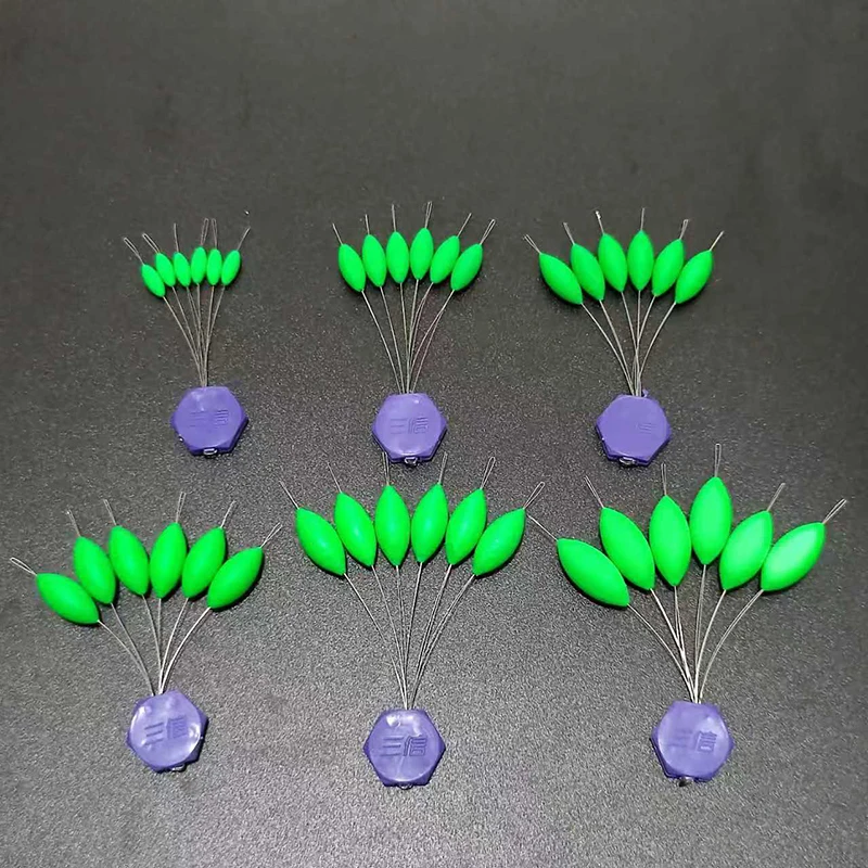 

15packs /lot Green Seven Star Float 000#-5# Mini Fishing Float Oval / Cylinder Float Carp Fishing Accessory J563