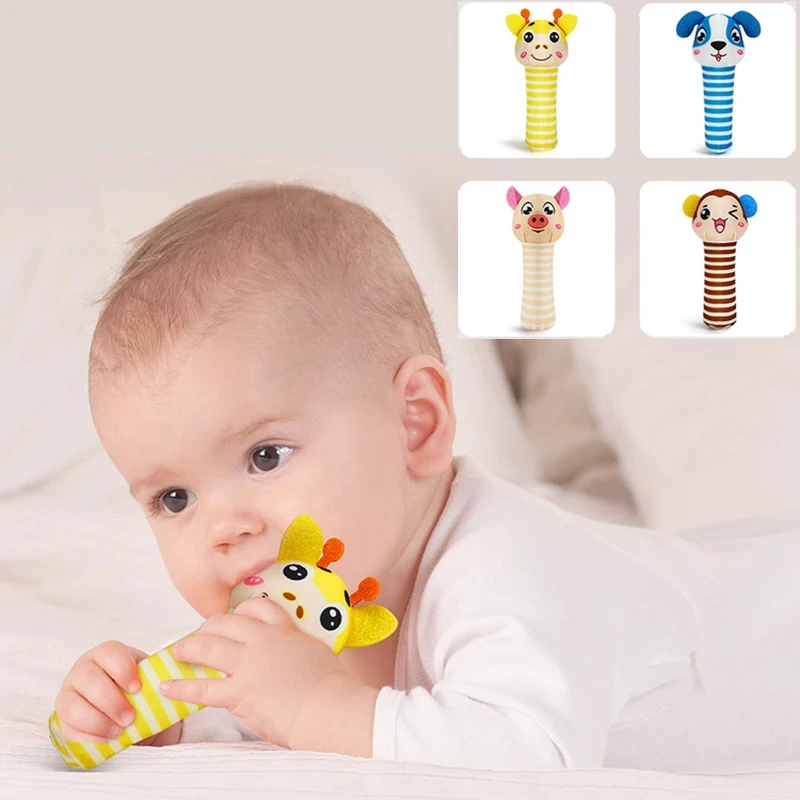 Cute Cartoon Bell Rattle for Children Baby Soft Plush Rattle Toys Newborn Rattle Mobiles Baby Infant Bebe Toys Christmas Gift
