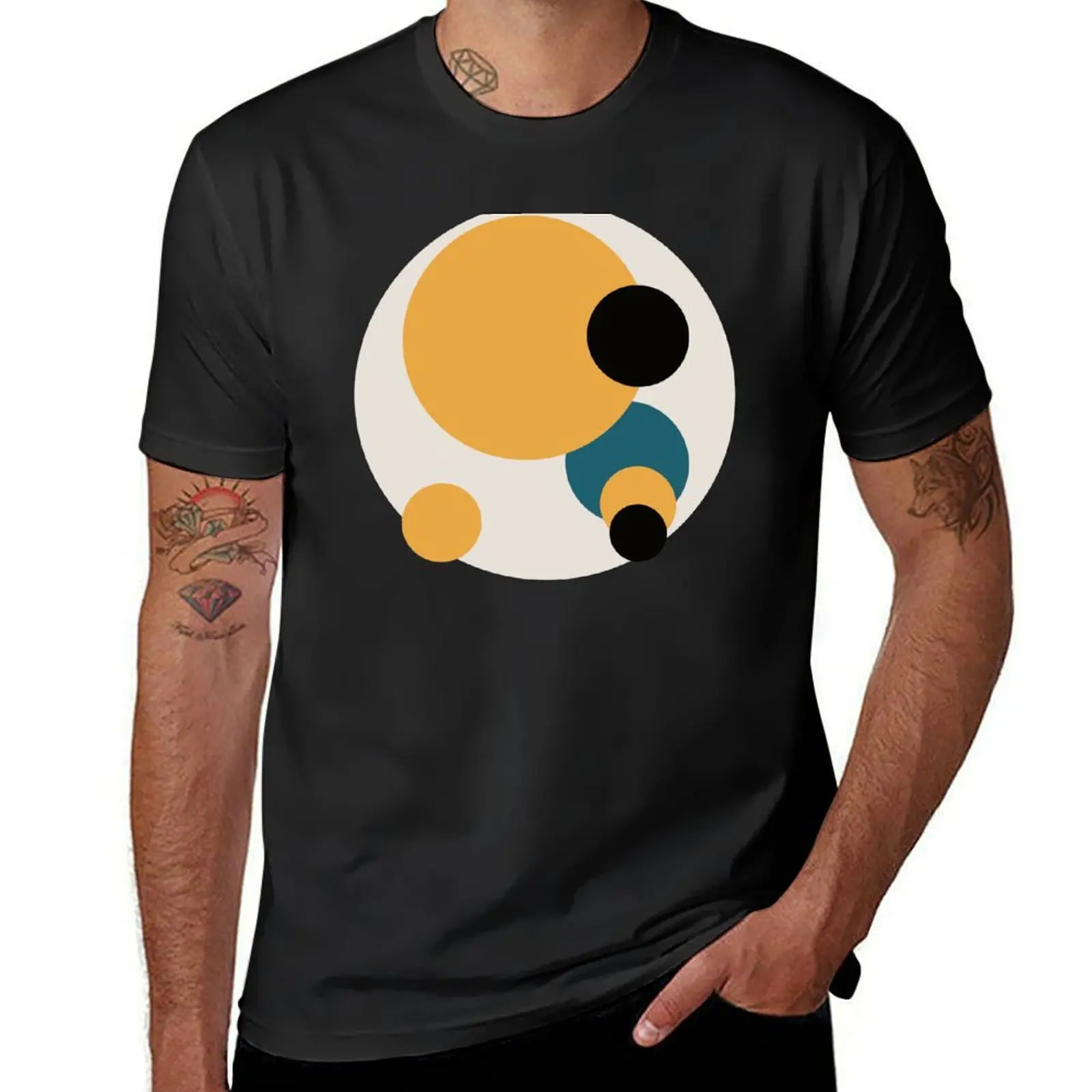 Suprematist malevich inspired minimalist circles composition 7 T-Shirt quick-drying cute tops mens graphic t-shirts anime