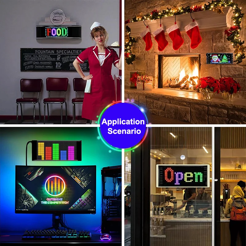 Halloween RGB Programmable Flexible LED Matrix Panel Bar Holiday Advertising Scroll Animated Text Display