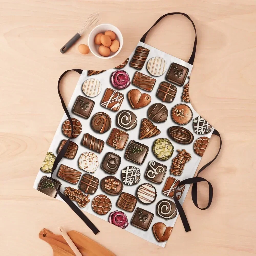 

chocolate box Apron chef costume Utensils For Kitchen women's kitchens Apron