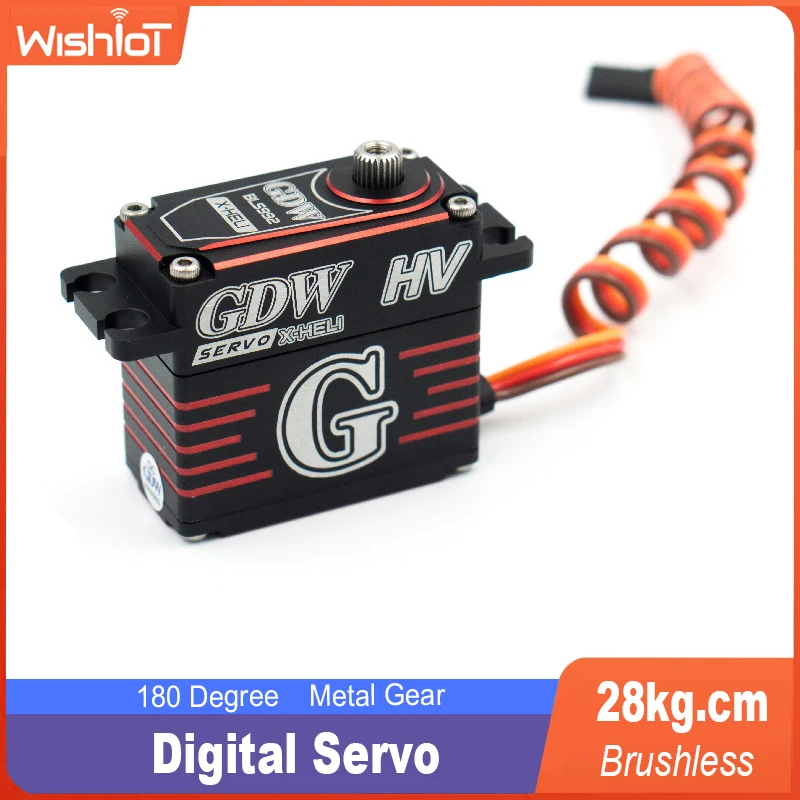 เซอร์โวดิจิตอล gdw HV 28 KW HV เซอร์โวมาตรฐานความเร็วสูงไร้แปรงถ่านสำหรับรถยนต์ RC นักแข่งเฮลิคอปเตอร์โดรนเครื่องบิน