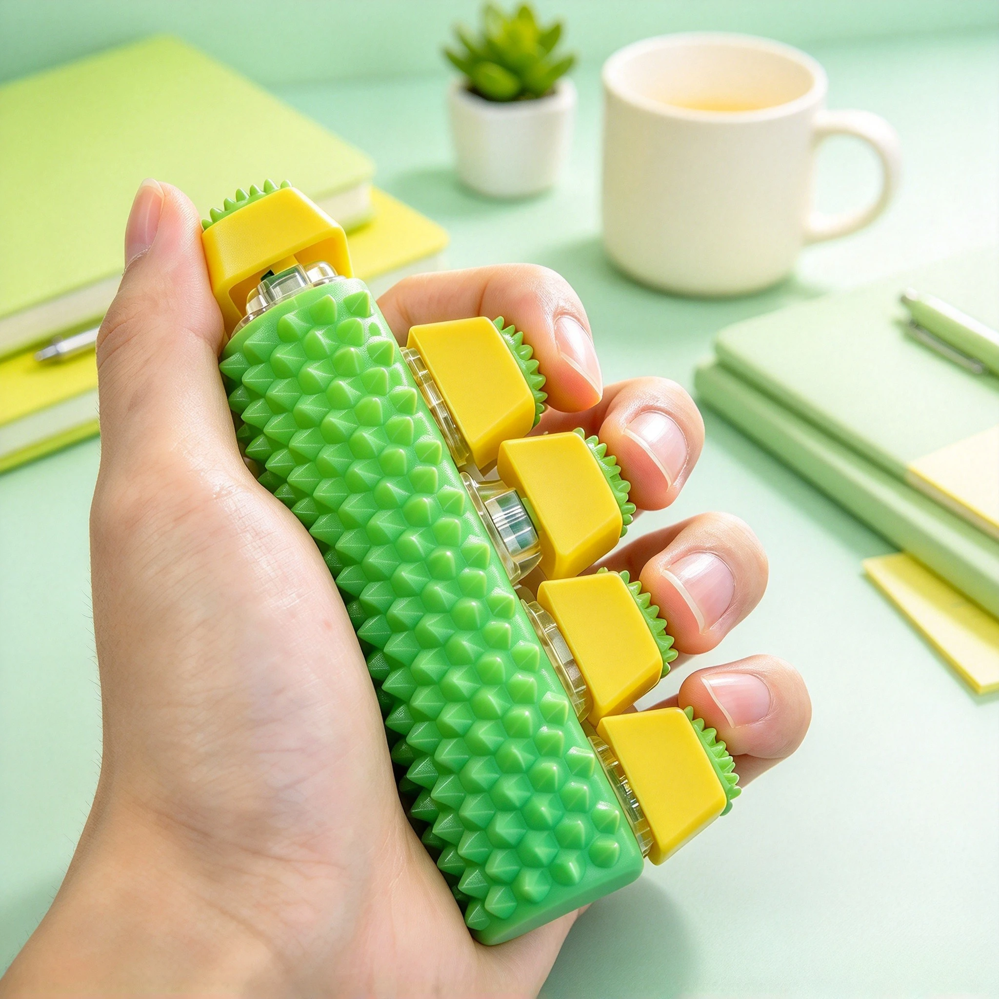5-Button Mechanical Switch Fidget Roller Stress-Relief Tool Finger-Press Office Desk Fidget Roller 5 Keycaps with Switch