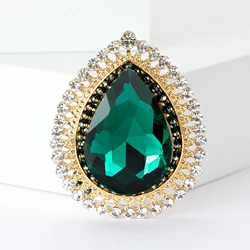 Crystal Water Drops Brooches for Women Unisex Geometric Patterns Pins Banquet Party Backpack Gifts Jewelry Accessories