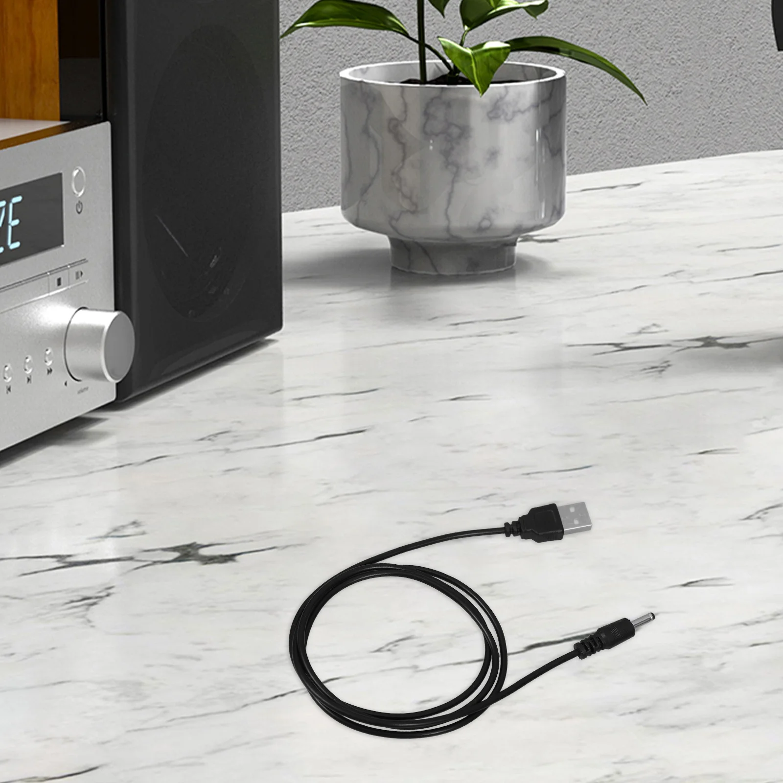 

2Pcs Speaker USB to Dc Charging Cable Black 1M Power Supply Adapter Cord Fast Charge Compatible for 5V Wireless