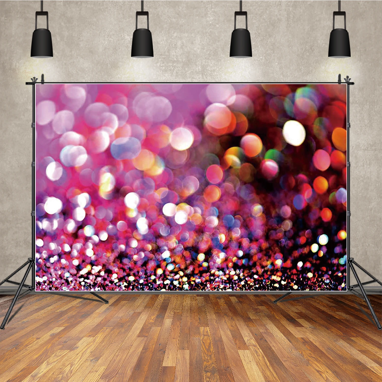 

MOON.QG Rose Red Glitter Bokeh Wallpaper Photography Background Shimmer Light Spot Party Decoration Backdrop Child Studio Props