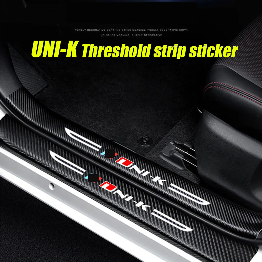 

For Changan Unik Uni-k 2022 2023 Car Door Sill Leather Stickers Protection Plate Carbon Tailgate Threshold Strip Accessories