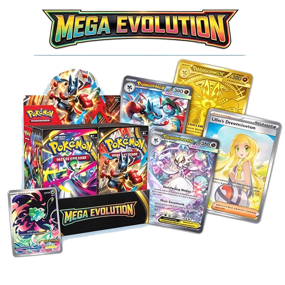 360Pcs Pokémon TCG Mega Evolution Phantasmal Flames Booster Box  English trade card 36 Pack Battle Card Trading Game Card Gift