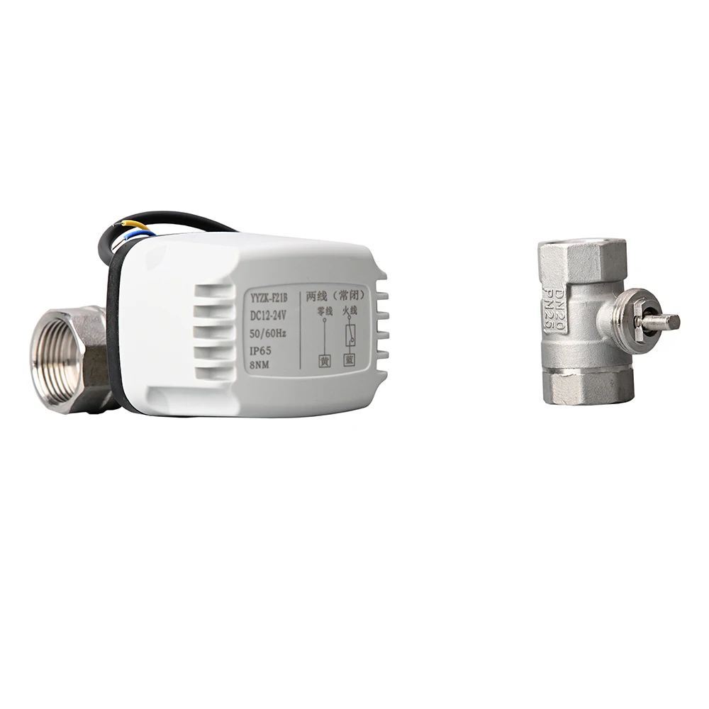 DN15 DN20 DN25 Stainless Steel Motorized Valve 220V 12V 24V 3-Wire 2 Control Electric Ball Valve Big Torque Metal Motor