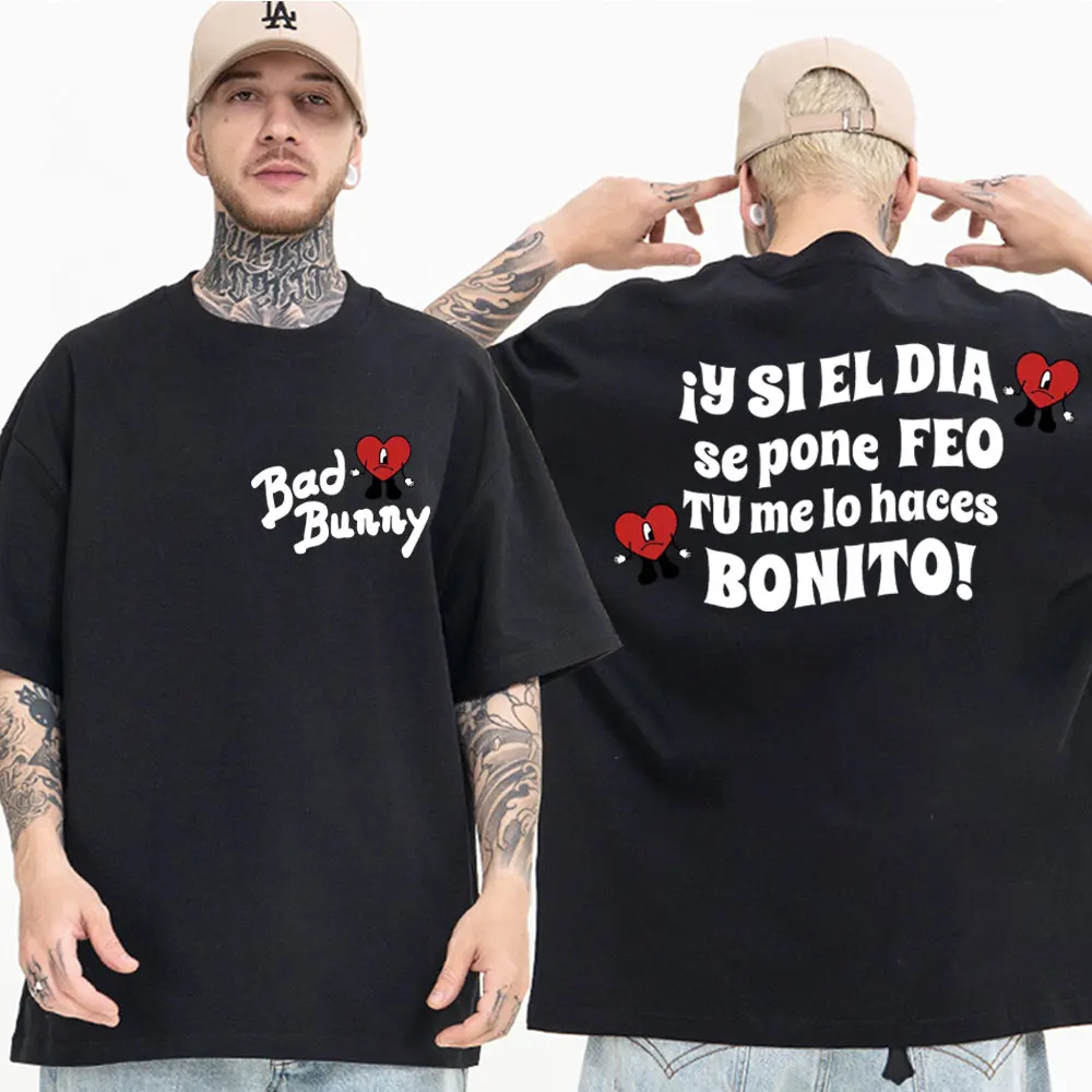 

Hot Singer Bad Bunny Music Album Print T Shirts Men Women Fashion Trend Short Sleeve T-shirt Street Hip Hop Oversized T-shirts