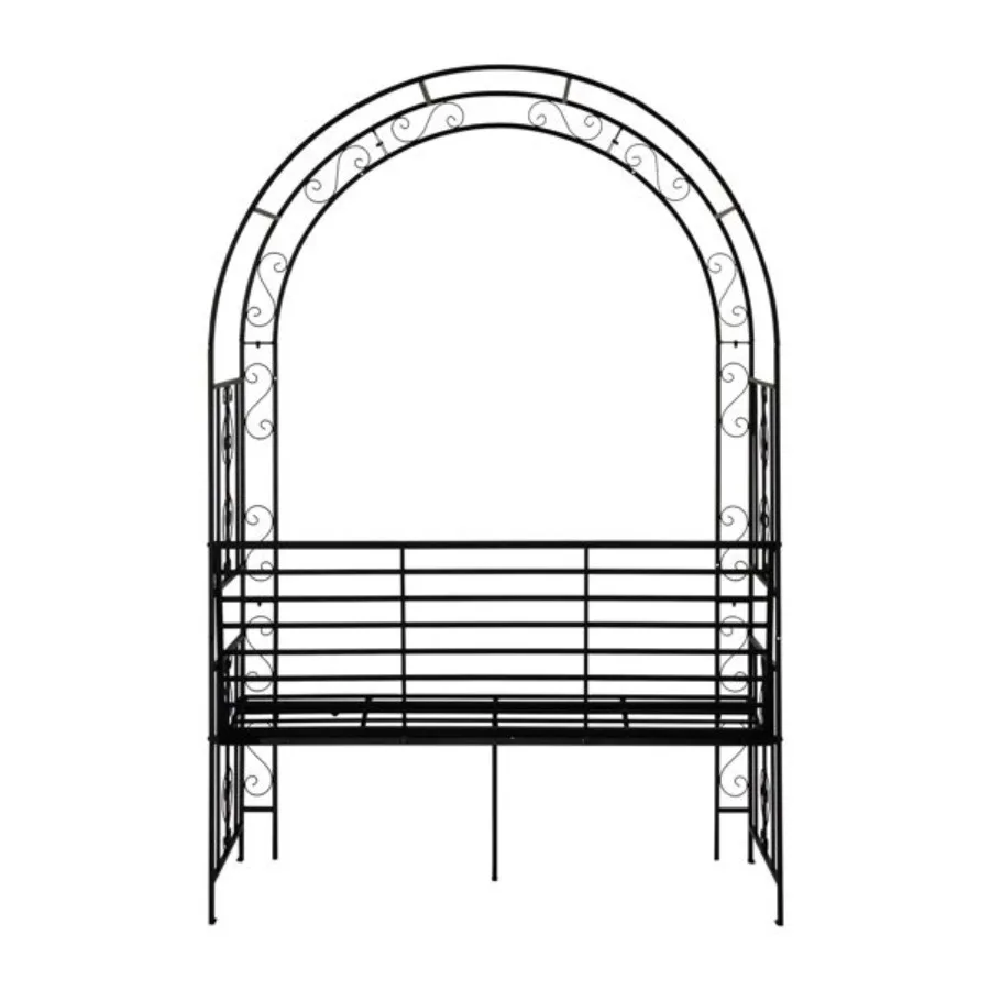 Arc Roof Double Layer With Chair Iron Arch Courtyard Black